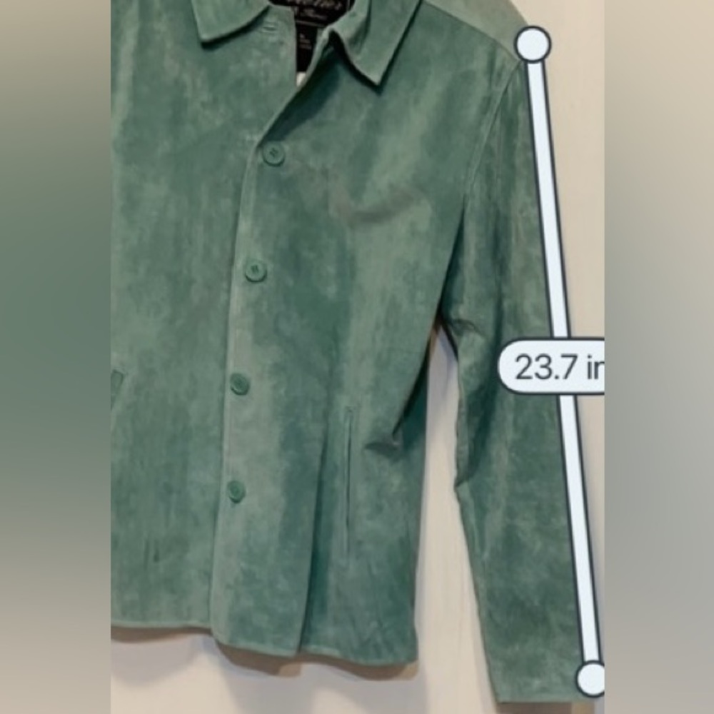 Atelier by B Thomas Teal Leather shirt/jacket Sz M - Picture 5 of 15